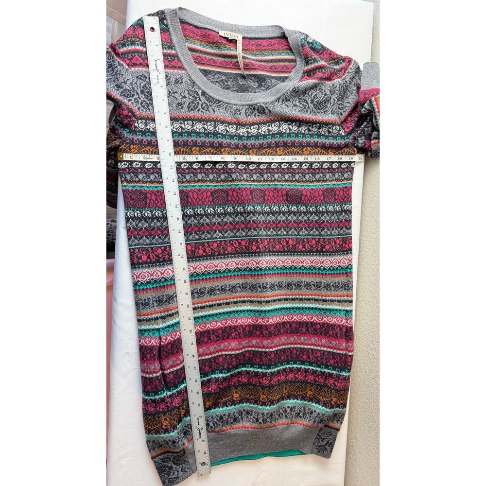 Ivko 100% Wool Tunic Float Pattern Fairisle Sweat… - image 8